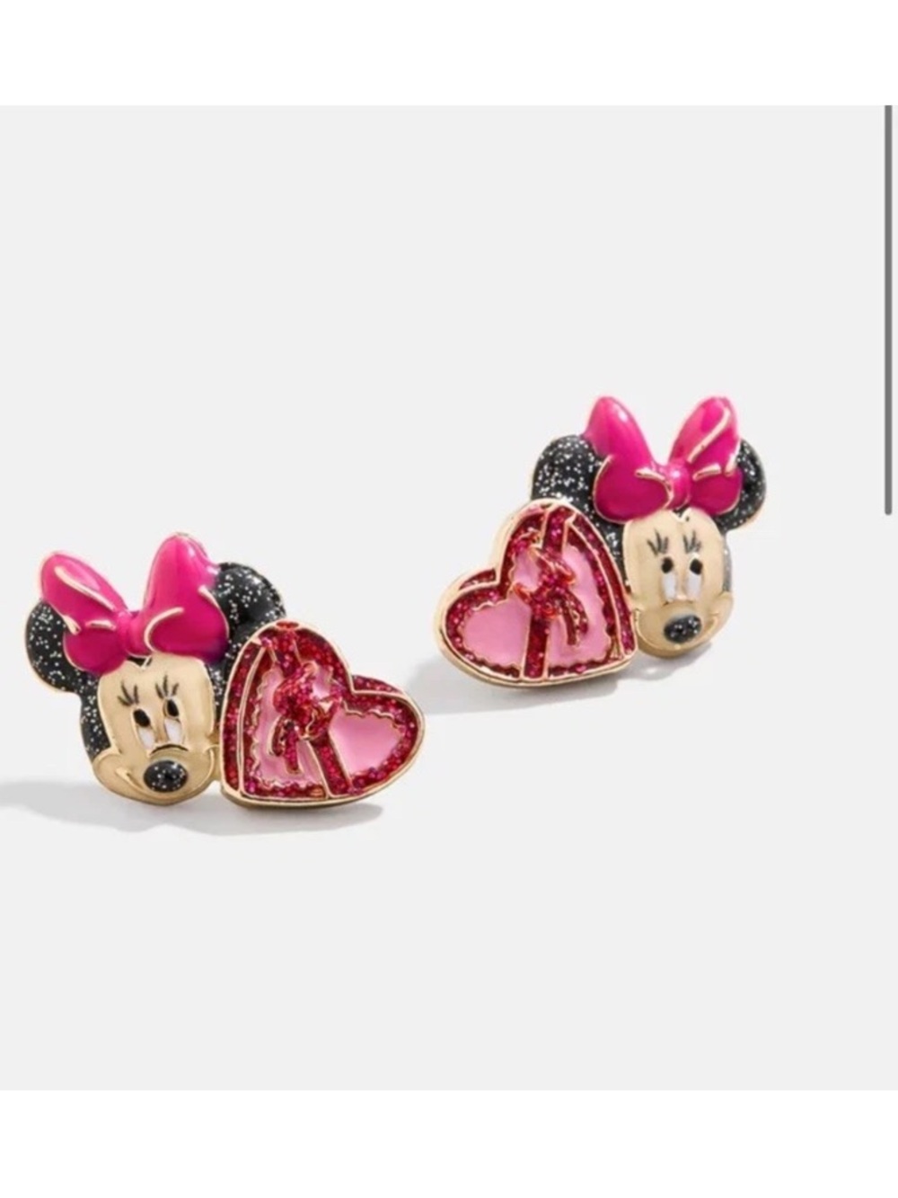 Disney x BaubleBar Valentine's Day Minnie Mouse Heart Chocolate Box Earrings NIB